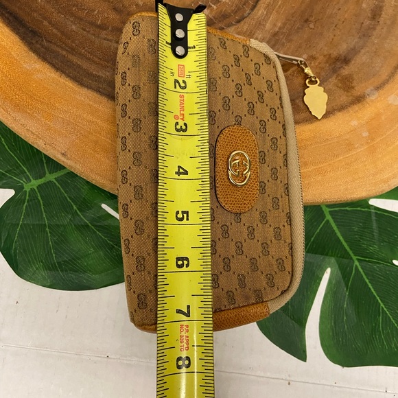Vintage GUCCI Micro G Guccisma Print Canvas Cosmetic Pouch with Origjnal Charm - Picture 9 of 11